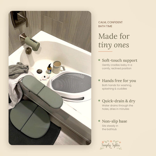 Newborn Baby Bath Seat, Soft Infant Bath Support, Non-Slip Bather for Tub, Baby Shower Gift, bath chair