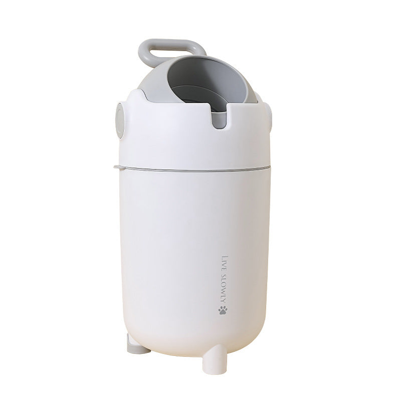 Odor-Proof Diaper Pail 12L – Odour-Proof Diaper Bin with Silent Lid for Nursery, White