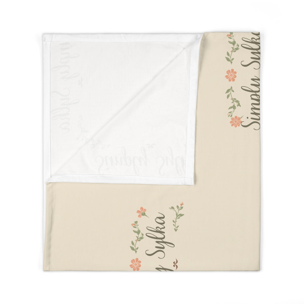 Personalized Floral Baby Swaddle Blanket - "Simply Sylha" Print, Soft Newborn Wrap