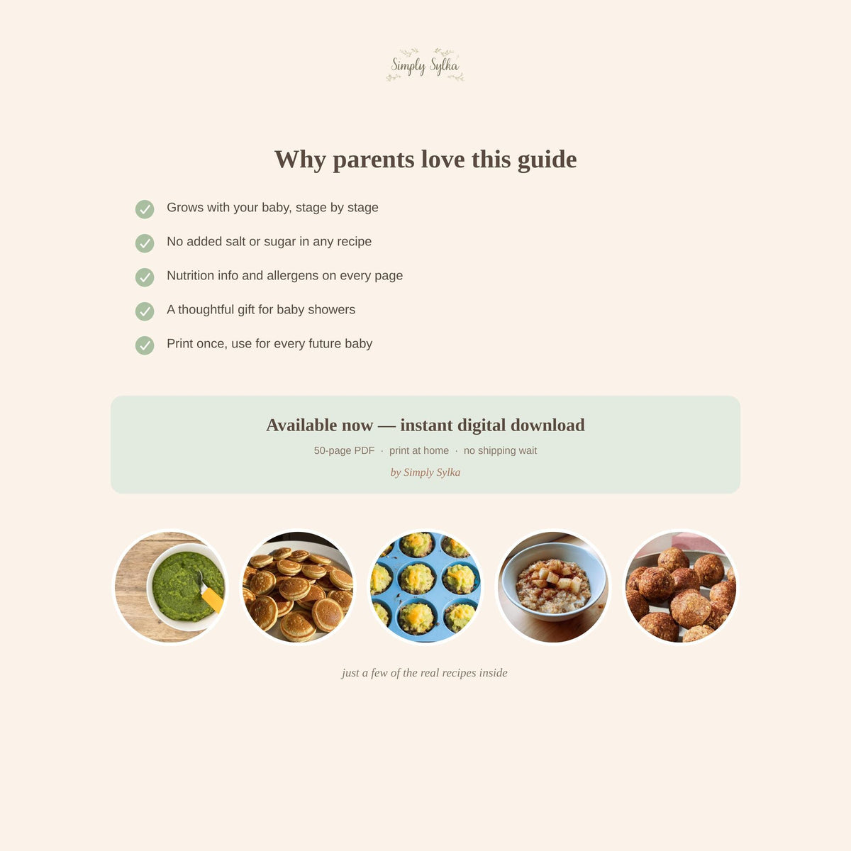 Baby Food Recipe eBook, 50 First Foods Recipes, Baby Led Weaning Guide (Digital Download)