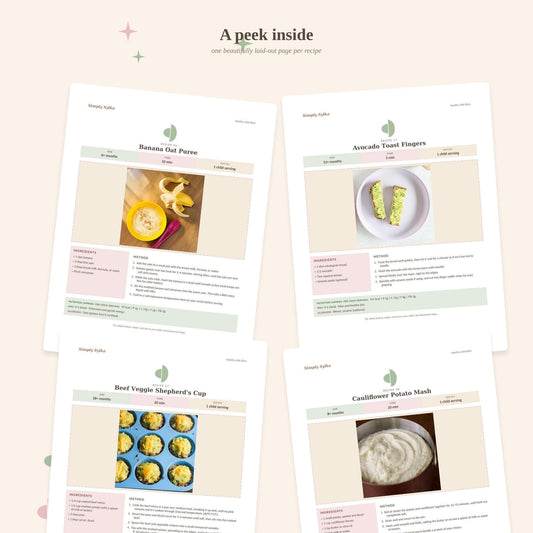 Baby Food Recipe eBook, 50 First Foods Recipes, Baby Led Weaning Guide (Digital Download)