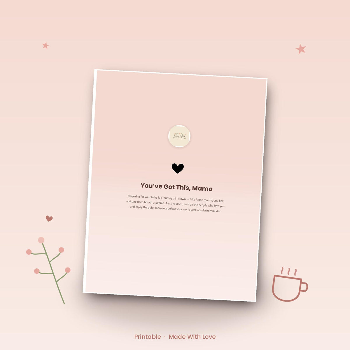 Pregnancy Planner & Baby Shopping Guide | 9-Month Checklist (Digital Download)