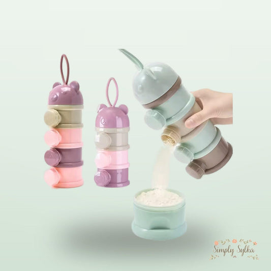 4-Compartment Stackable Formula Dispenser | BPA-Free Travel Milk Container (New Mom Gift)