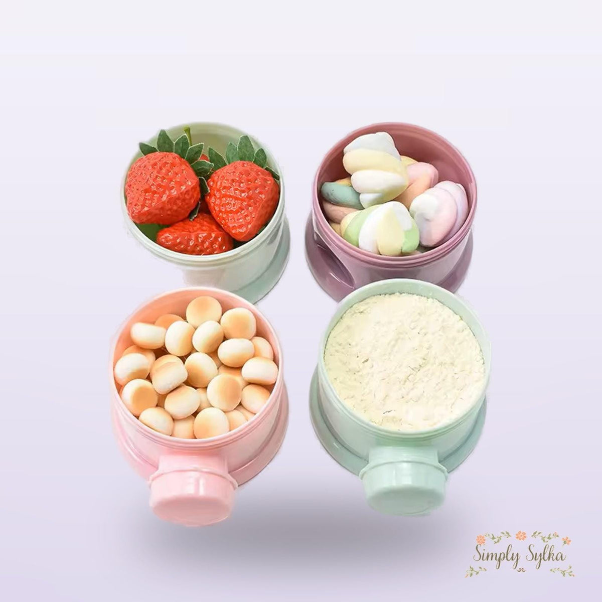 4-Compartment Stackable Formula Dispenser | BPA-Free Travel Milk Container (New Mom Gift)