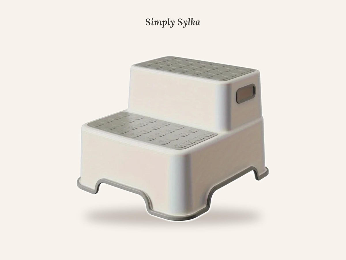 Toddler Step Stool, 2 ladder Kids for Bathroom, Potty Training, Kitchen & Bedroom, Non Slip Montessori Stool, New Mom Gift, Baby Shower